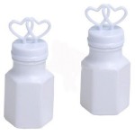 Twin Heart White Bubble Bottles - Wedding Favor or Bomboniere 6oz